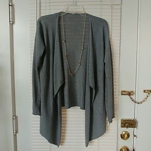 Grey Cardigan Sweater Open Front H&M